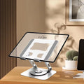 Adjustable Tablet Phone Computer Stand & 360 Rotating Base Foldable Laptop Riser Desk Holder for Macbook Ipad 4-12 Inch Device