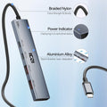 USB C HUB, 10Gbps USBC Splitter for Laptop, USB 3.2 Gen 2 USB C Hub with 2 Type a and 2 Type C Ports, 4FT USB Extended Cable for Macbook Air/Pro, Surface Pro, Xps,Phone