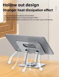 Adjustable Tablet Phone Computer Stand & 360 Rotating Base Foldable Laptop Riser Desk Holder for Macbook Ipad 4-12 Inch Device