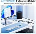 USB C HUB, 10Gbps USBC Splitter for Laptop, USB 3.2 Gen 2 USB C Hub with 2 Type a and 2 Type C Ports, 4FT USB Extended Cable for Macbook Air/Pro, Surface Pro, Xps,Phone