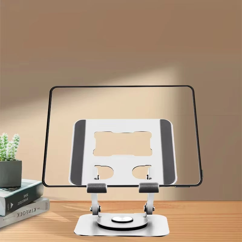 Adjustable Tablet Phone Computer Stand & 360 Rotating Base Foldable Laptop Riser Desk Holder for Macbook Ipad 4-12 Inch Device