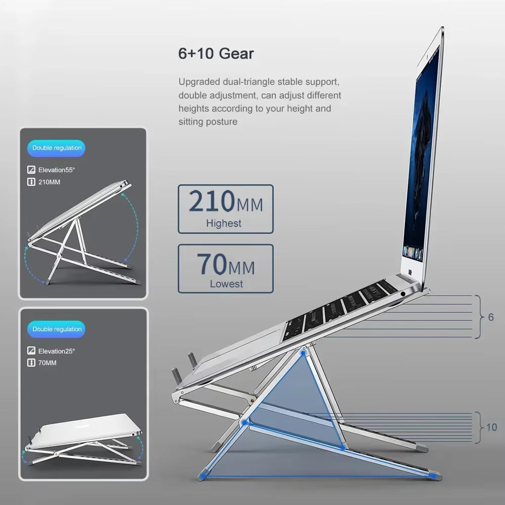 Portable Laptop Stand for Macbook Air Ipad Tablet Notebook Holder Mini Foldable Computer Bracket Riser Cooling Stand