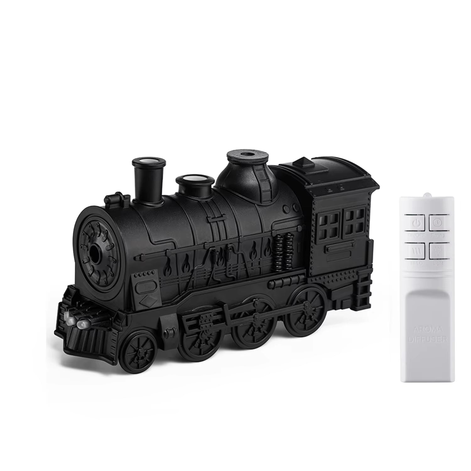 Mini Train Shape Aroma Essential Oil Diffuser with Light and Remote Control Ultrasonic Cool Mist Air Humidifier for Home Office