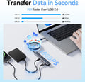 USB C HUB, 10Gbps USBC Splitter for Laptop, USB 3.2 Gen 2 USB C Hub with 2 Type a and 2 Type C Ports, 4FT USB Extended Cable for Macbook Air/Pro, Surface Pro, Xps,Phone