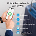 U-Bolt Wifi Smart Lock (Black) with Door Sensor, 5-In-1 Keyless Entry Deadbolt with Built-In Wifi, Bluetooth and Keypad, Smart Lock Front Door, ANSI Grade 1 Certified