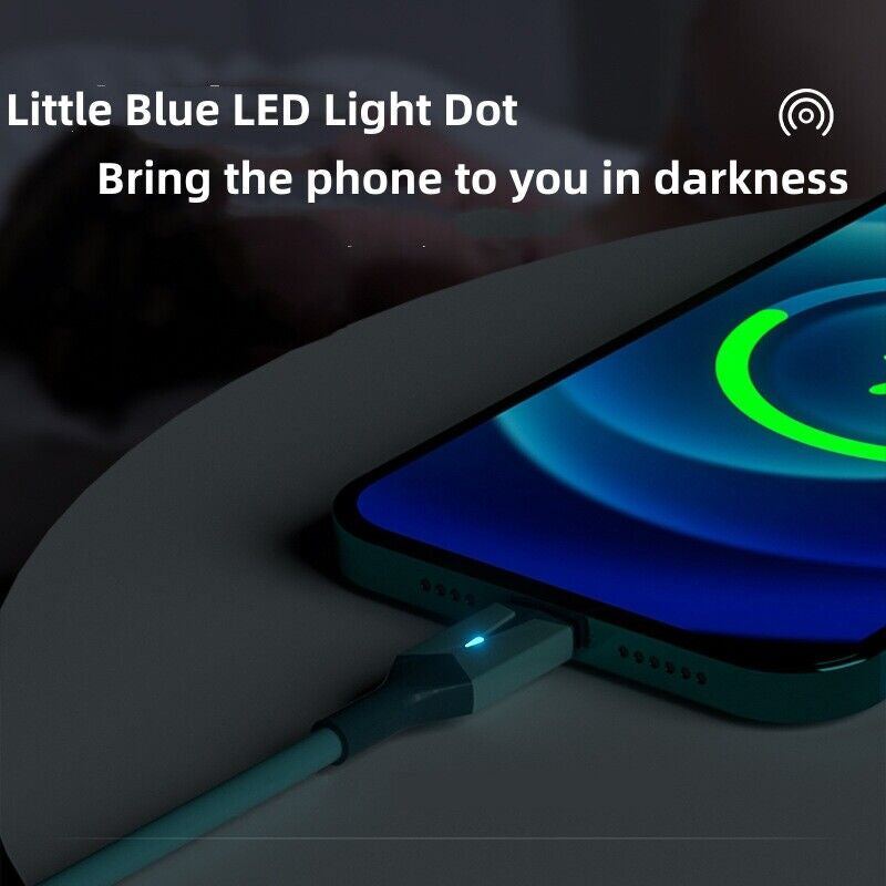USB Cable FAST Charger Charging Type-C Cord with LED Light Universal