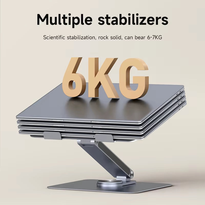 Adjustable Aluminum Laptop Stand for Desk with USB C Dock Ergonomic Laptop Riser USB C Hub for Macbook Windows Notebook