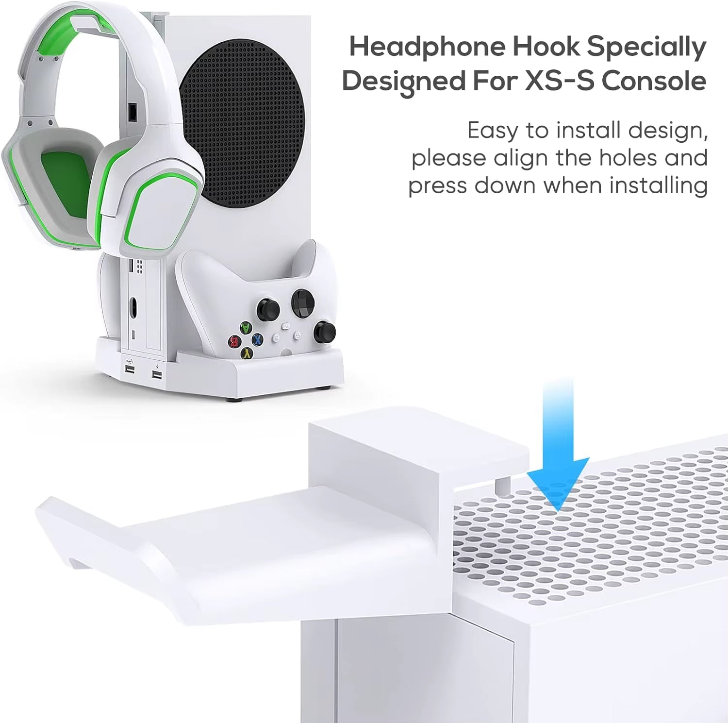 Cooling Stand for Xbox Series S Console,Dual Charging Station Dock for Controller with Adjustable 3 Level Wind Cooling Fan
