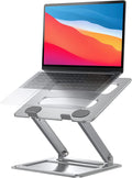 Laptop Stand for Desk, Adjustable & Foldable Laptop Riser for 10-17.3 Inch Laptops, Computer Stand for Macbook/Notebook, Portable Ergonomic Holder up to 17.6Lbs - Silver