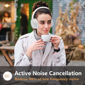 NC25 Active Noise Cancelling Headphones Bluetooth 5.3,ANC Stereo Headset Over-Ear with Hi-Fi,Mic,50H Playtime,Voice Assistant,Low Latency Game Mode