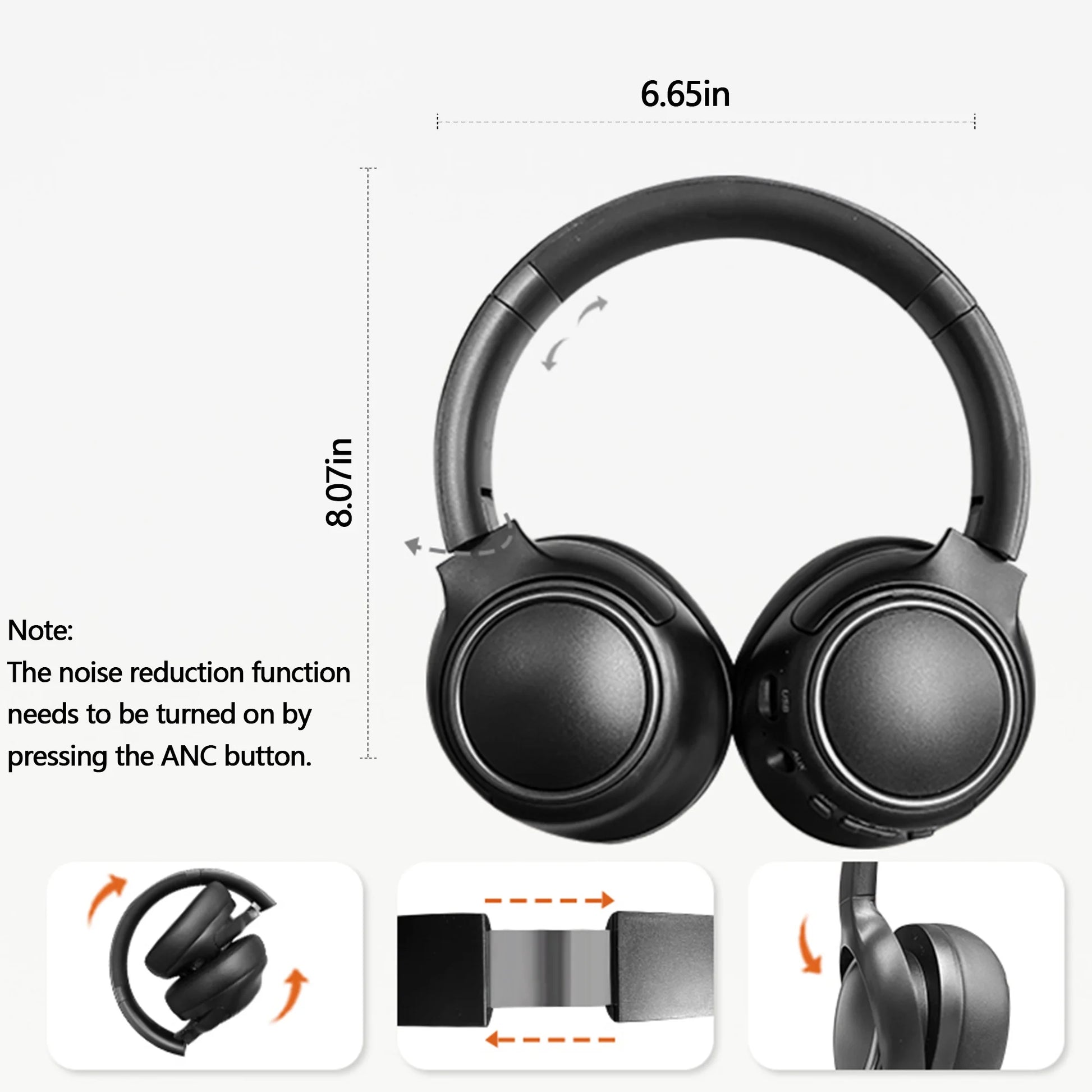 Wireless Headphones with Built-In Microphone,Bluetooth Headphones Headset,Noise Cancelling Over-On Ear Headphones,Lux Bluetooth Headphones for Home Game Computer Television