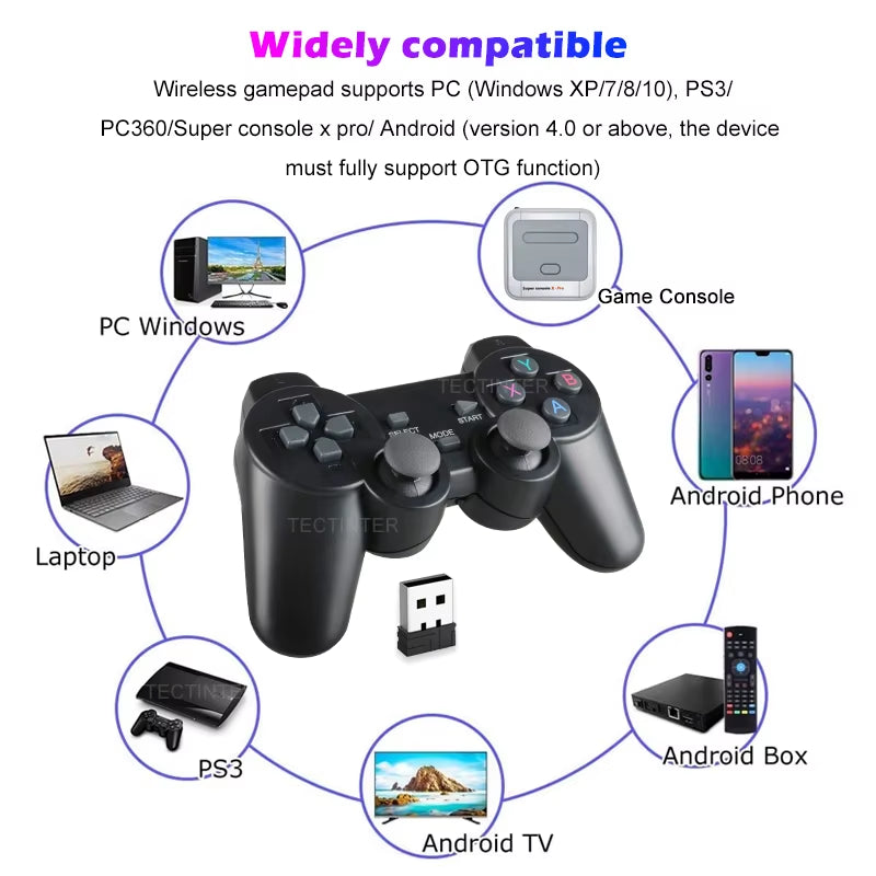 2.4G Wireless Gamepad for PS3/TV Box/ Android Phone PC Joystick for Super Console X Pro Game Controller for PS3 Accessories