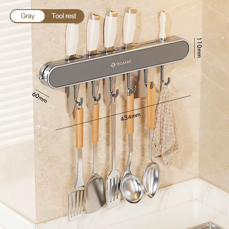 Kitchen Shelf Multifunctional Storage Rack Wall Mounted Non Perforated Suction Cup Household Storage