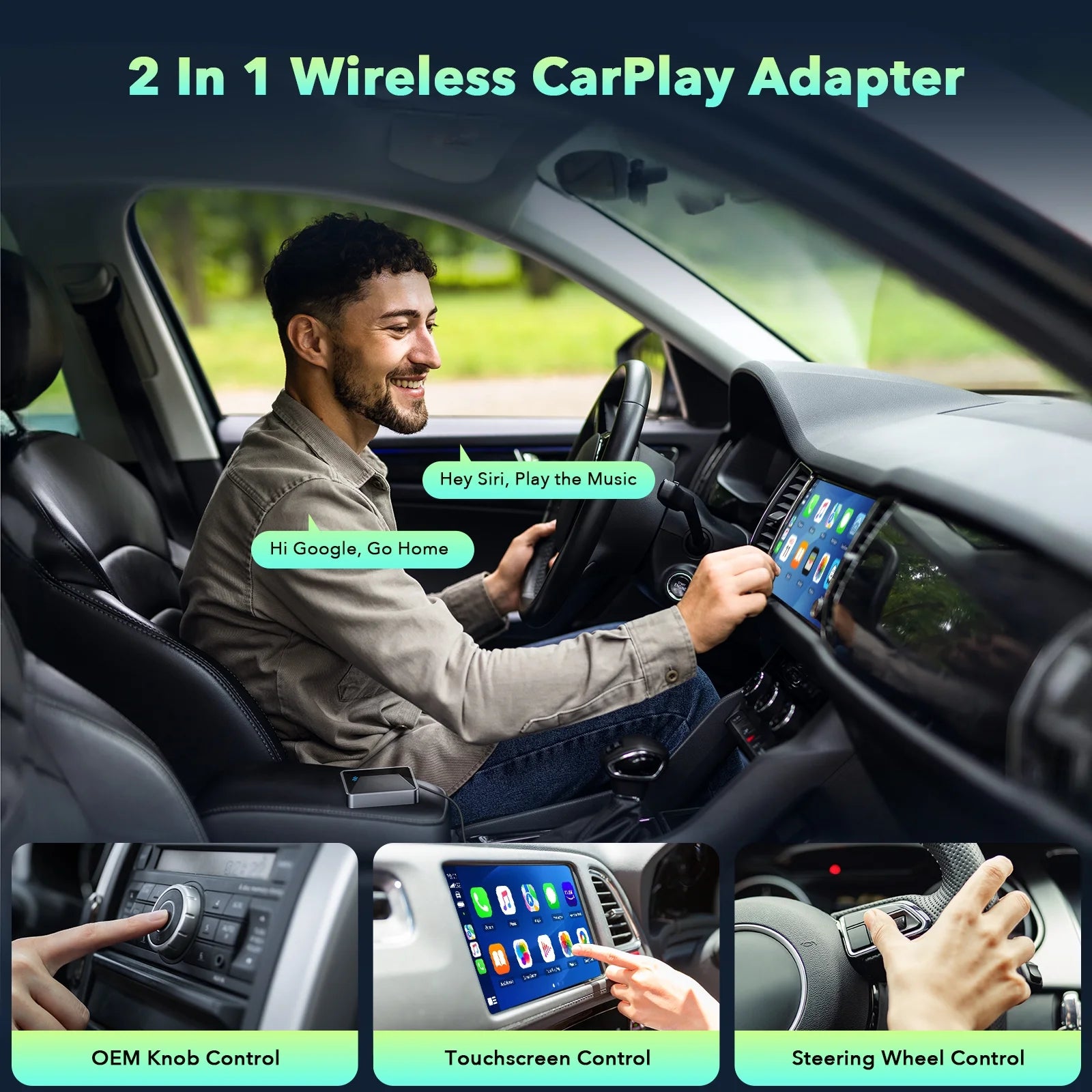 Wireless Android Auto Adapter 5.8 Ghz Wifi Plug and Play Converts Wired to Wireless for OEM Factory Wired Android Auto Direct Plug-In Type-C Adapter Easy Setup